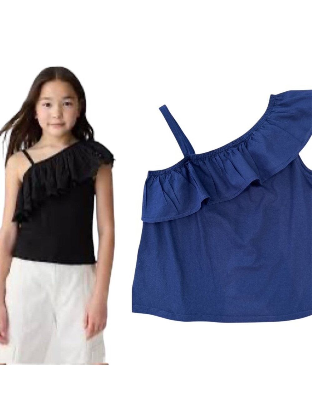 Gap Kids Navy Asymmetrical Blouse | Girls Size XL (12)